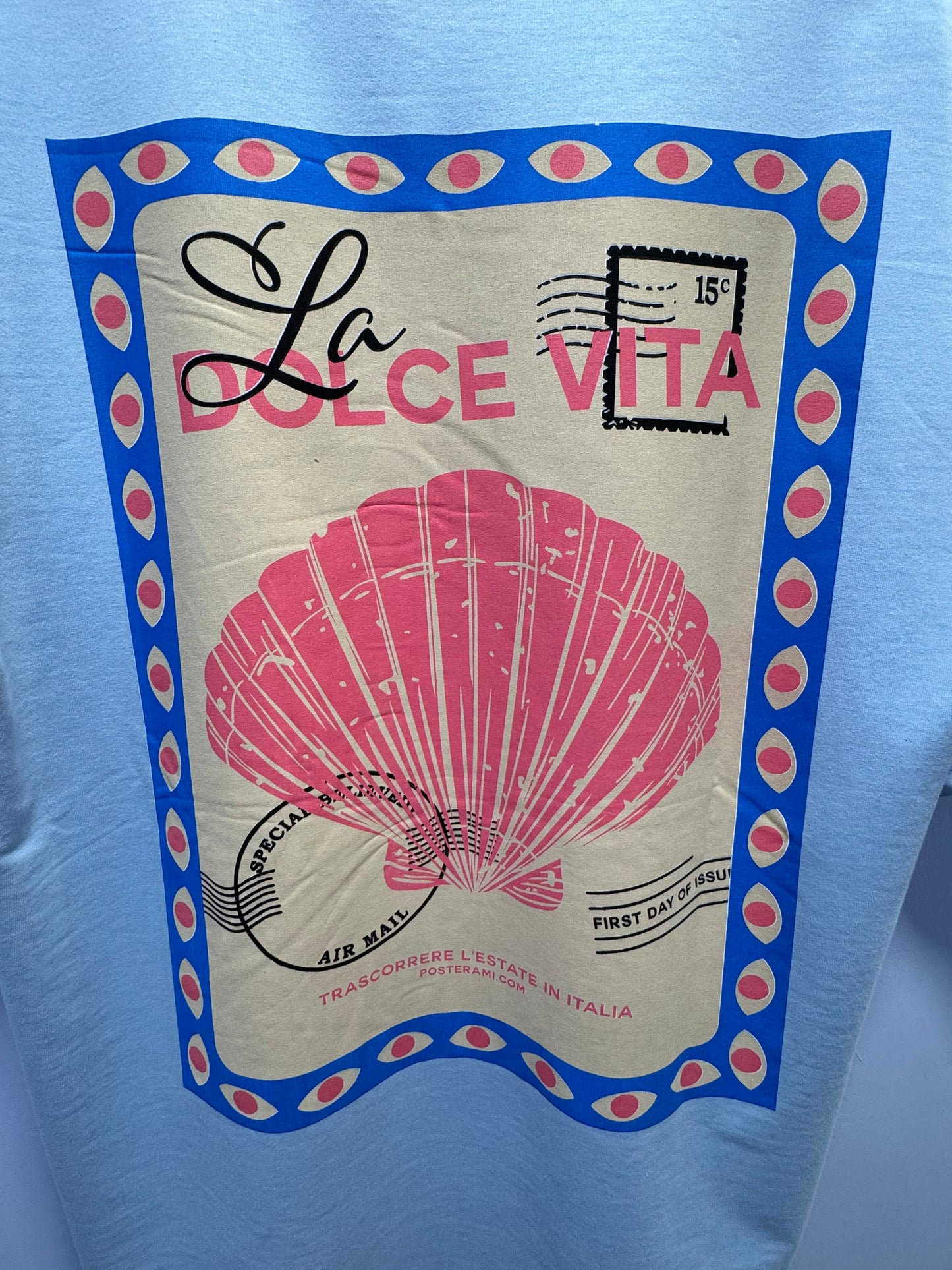 Tee-shirt coquillage bleu