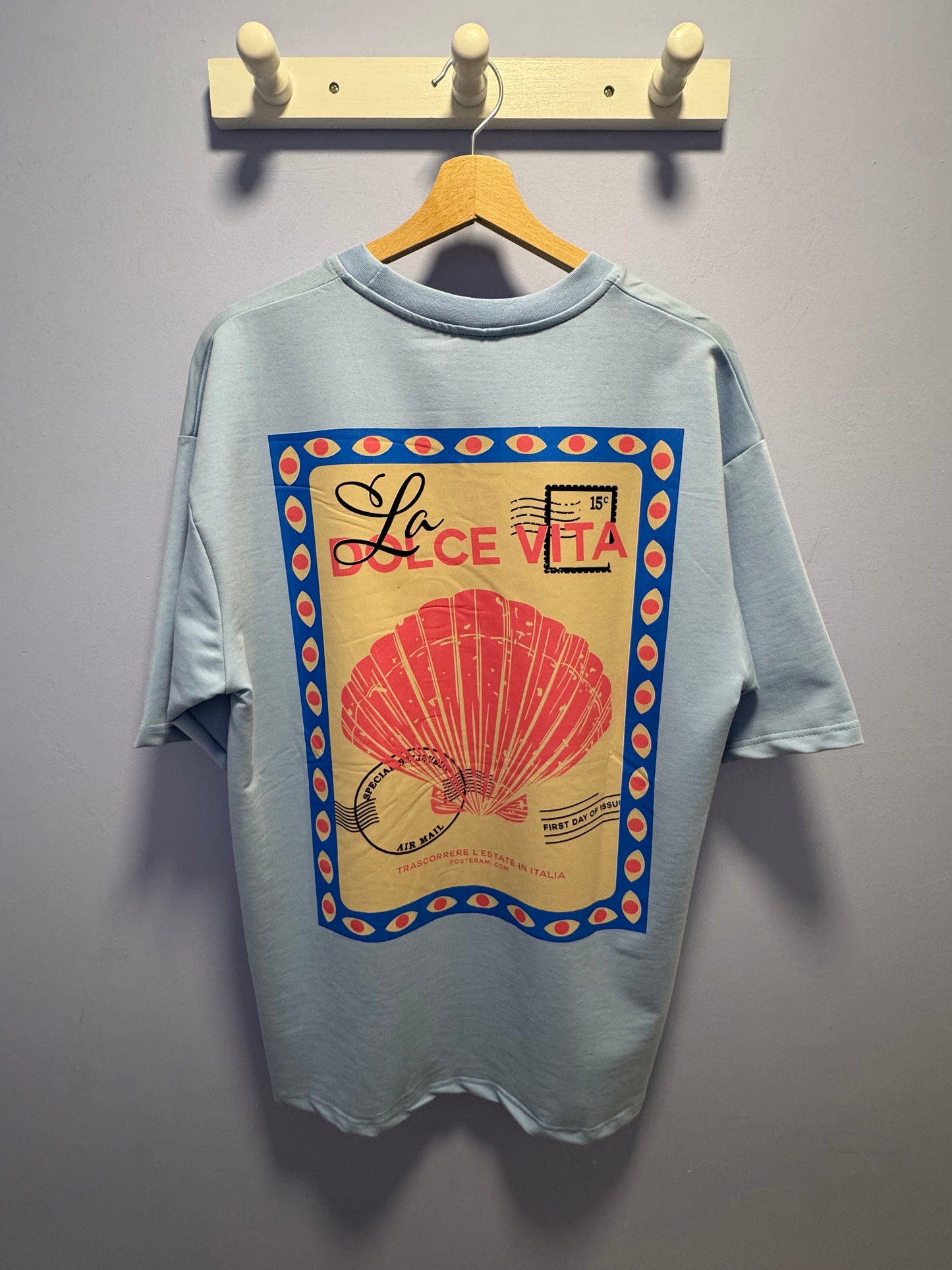 Tee-shirt coquillage bleu