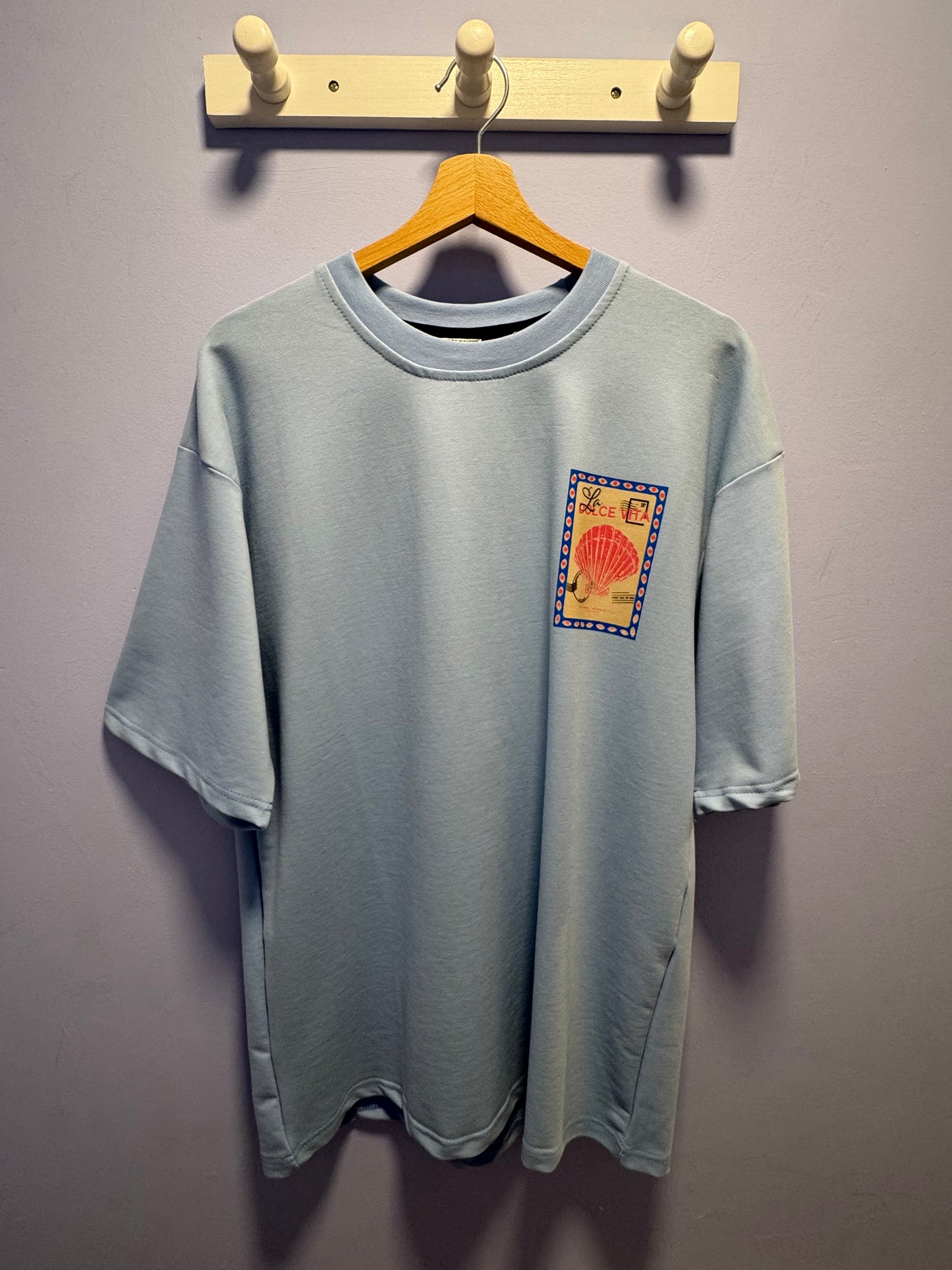 Tee-shirt coquillage bleu
